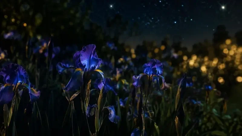 夜空下的鸢尾花田 封面